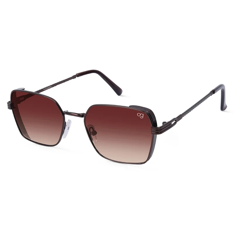 Woggles UV- Protected  Gradient Brown Rectangle Sunglasses
