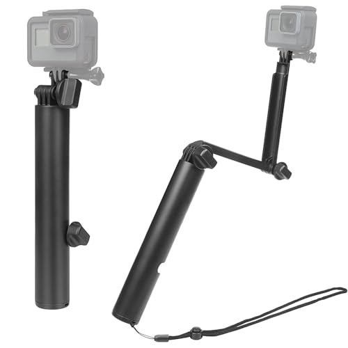 Action Pro 3-Way Monopod + Magic Mount Selfie Stick Compatible with GoPro 13/12/11/10/9/8/7/6/5, Insta360 Ace/Ace Pro & DJI Osmo Action 4 and Other Action Cameras (Black) - Image 1