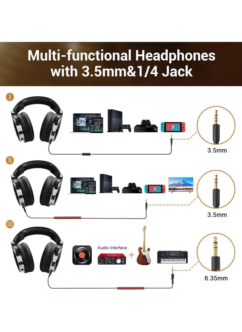 Pro10 Wired Gaming Headset,Over Ear Headphones Studio Monitor & Mixing DJ Stereo Headsets with 50mm Neodymium Drivers and 1/4 to 3.5mm Jack for AMP Computer Recording Podcast Keyboard Guitar Laptop - pzsku/Z83D5397D305187DF9285Z/45/_/1728455280/5d260186-6cff-46a5-b140-7321c66e6ab6