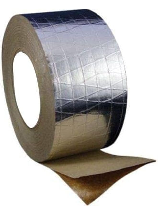 MARKQ Fsk Tape 3 Inch X 22.9 Ms Aluminum Foil Scrim Kraft Insulation Jacketing Tape For Insulating Silver  - Image 1