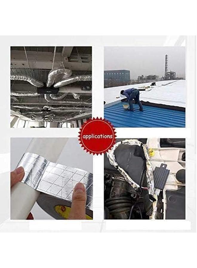 MARKQ Fsk Tape 3 Inch X 22.9 Ms Aluminum Foil Scrim Kraft Insulation Jacketing Tape For Insulating Silver  - Image 4