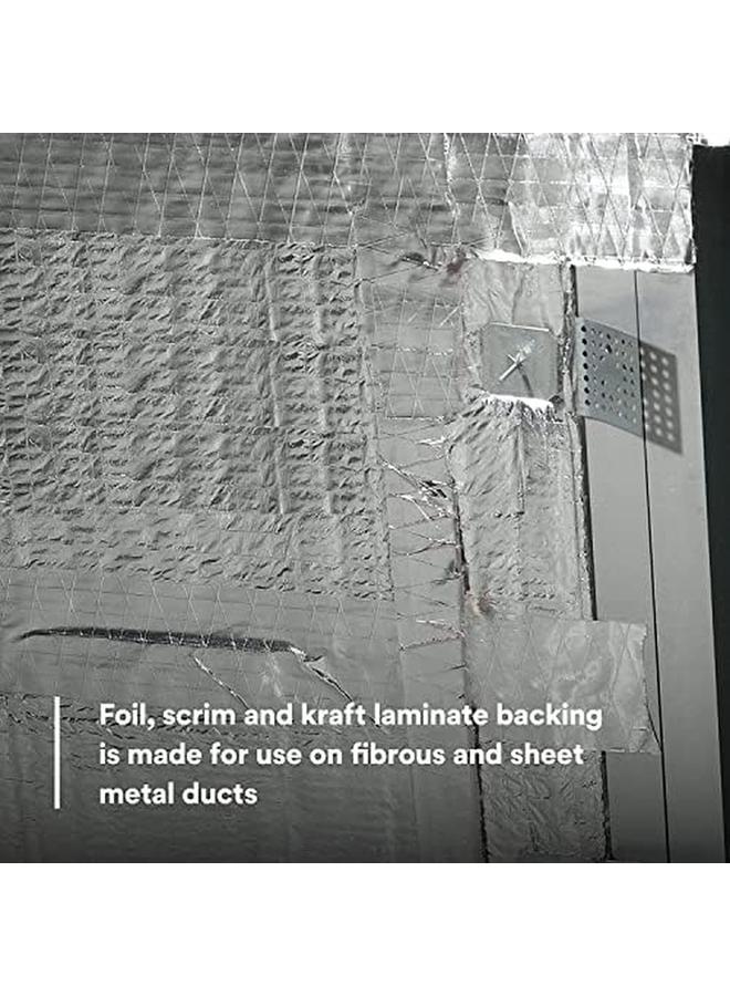 MARKQ Fsk Tape 3 Inch X 22.9 Ms Aluminum Foil Scrim Kraft Insulation Jacketing Tape For Insulating Silver  - Image 3