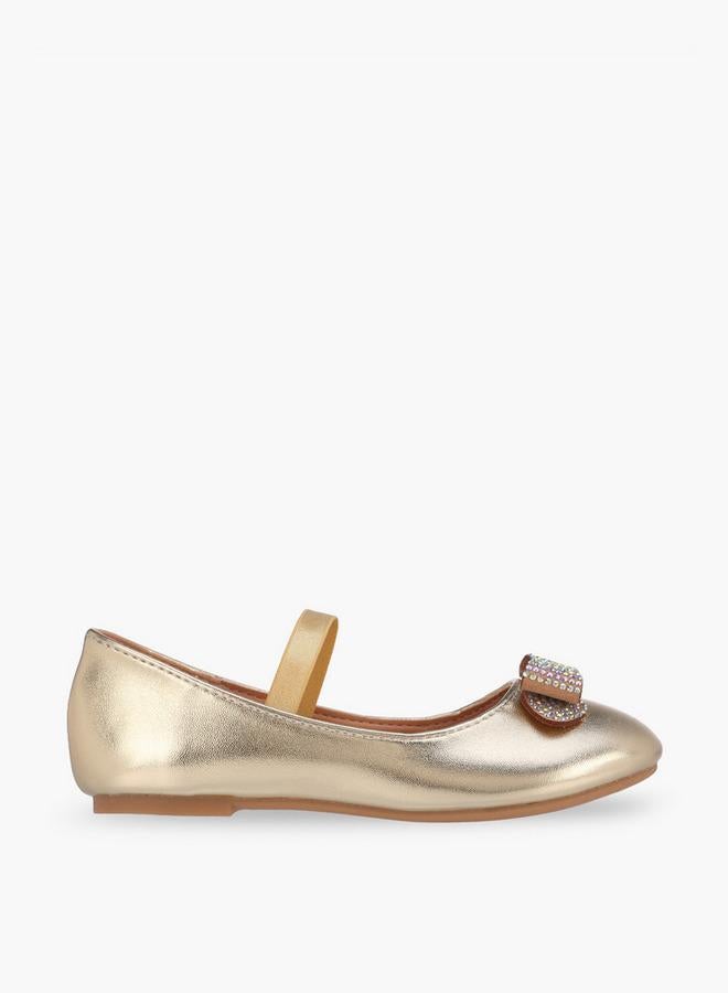 Flora Bella By Shoexpress Flora Bella Girls Embellished Bow Accent Ballerina Shoes - Image 3