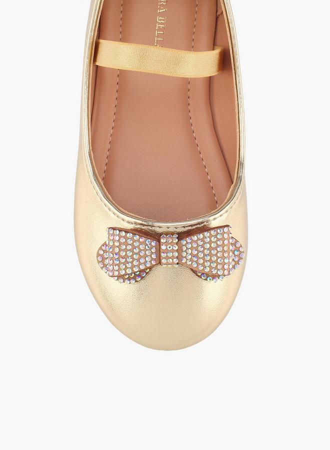 Flora Bella By Shoexpress Flora Bella Girls Embellished Bow Accent Ballerina Shoes - Image 4