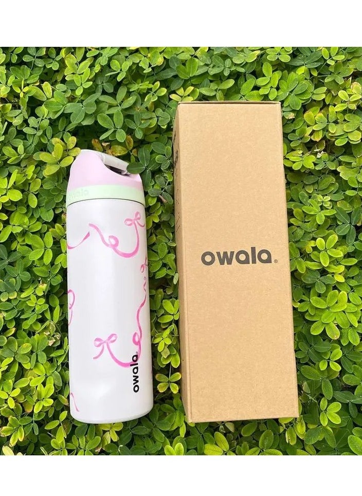 Owala - 24 Oz. Owala FreeSip Stainless Steel Water Bottle in Pink ribbon - Image 1