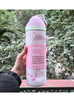 Owala 24 Oz. Owala FreeSip Stainless Steel Water Bottle in Pink ribbon  - Image 2