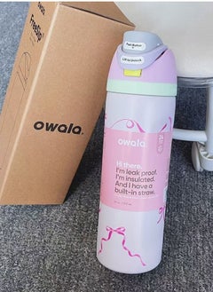 Owala 24 Oz. Owala FreeSip Stainless Steel Water Bottle in Pink ribbon  - Image 4