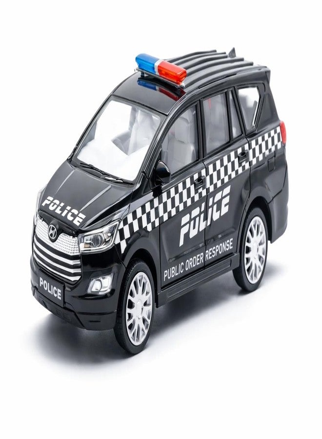 Sheel Indian Police Scale Model Car - Realistic Public Order Response Design, Durable Pull Back Action Toy for Kids & Collectors, Best Home/Office Decor & Birthday Gift for Boys 3+ Years (Black) - Image 1