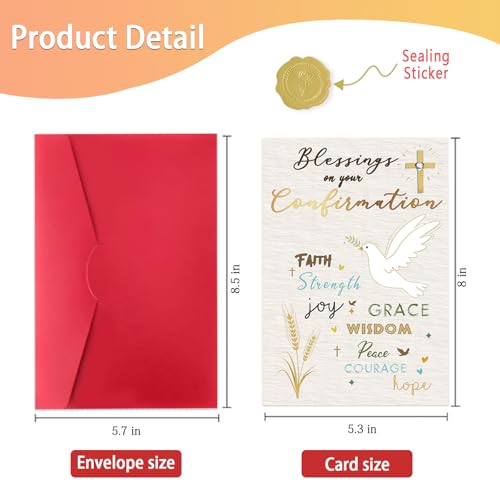 Beixian Confirmation Gifts for Teen Girls Boys, First Communion Card Gift for Him Her, Religious Card, Religious Gifts for Women Men - Image 3