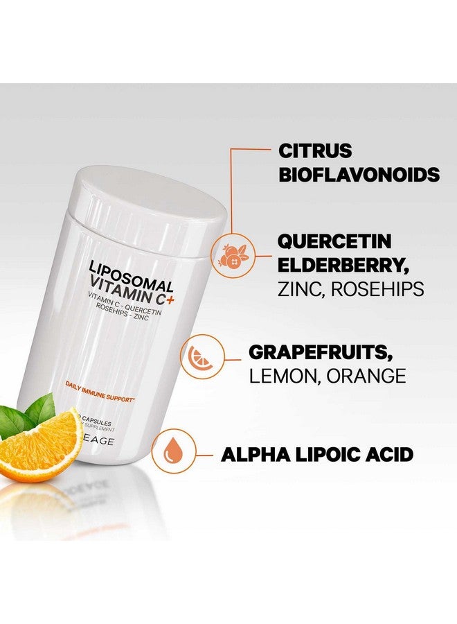 Codeage Liposomal Vitamin C 1500mg with Zinc, Elderberry, Citrus Bioflavonoids Grapefruit, Lemon, Orange Powder, Quercetin & Rose HIPS Fruit - Vegan Supplement - Non-GMO, Vegan Pills, 180 Capsules - Image 5