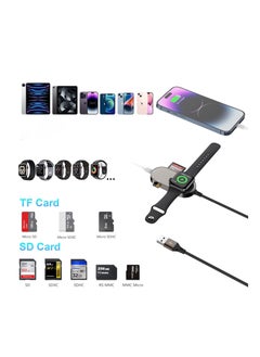 KASTWAVE 4-in-1 Charger Fit for Apple Watch +SD/TF Card Reader for iPhone/iPad,4FT Portable iWatch Magnetic Charger Cable for Watch Series SE/8/7/6/5 with SD/Micro SD Slot and USB C Port for OTG iPhone/ipad  - Image 3