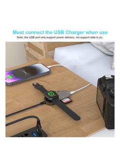 KASTWAVE 4-in-1 Charger Fit for Apple Watch +SD/TF Card Reader for iPhone/iPad,4FT Portable iWatch Magnetic Charger Cable for Watch Series SE/8/7/6/5 with SD/Micro SD Slot and USB C Port for OTG iPhone/ipad  - Image 4