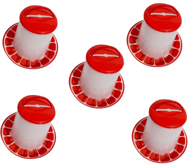 TMW TM&W Plastic Semi Automatic Water System and Feeding System for All Birds (White, Qty= 1.5 kg Feeder 5 pieces and 1.5 LTR Drinker 5 pieces ) - Image 3