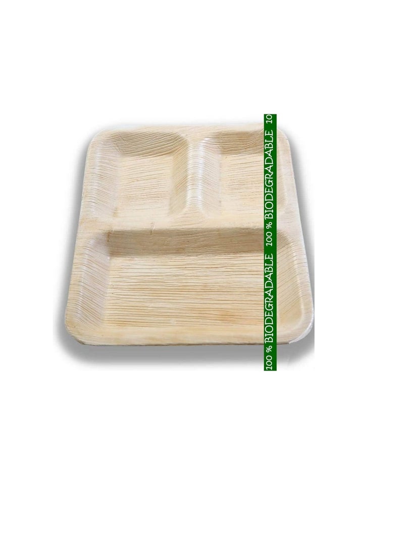 مجموعة أطباق أوراق النخيل الطبيعية من 2 طبق عشاء مربع أطباق صديقة للبيئة يمكن التخلص منها للحفلات في الهواء الطلق أو التخييم - Image 1