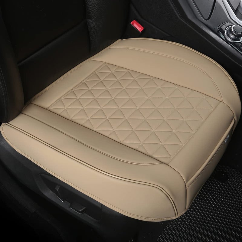 Black Panther 1 Pair Luxury Car Seat Covers Front Bottom Seat Cushion Covers, Anti-Slip and Wrap Around The Bottom, Fit 95% of Vehicles - Beige - Image 1