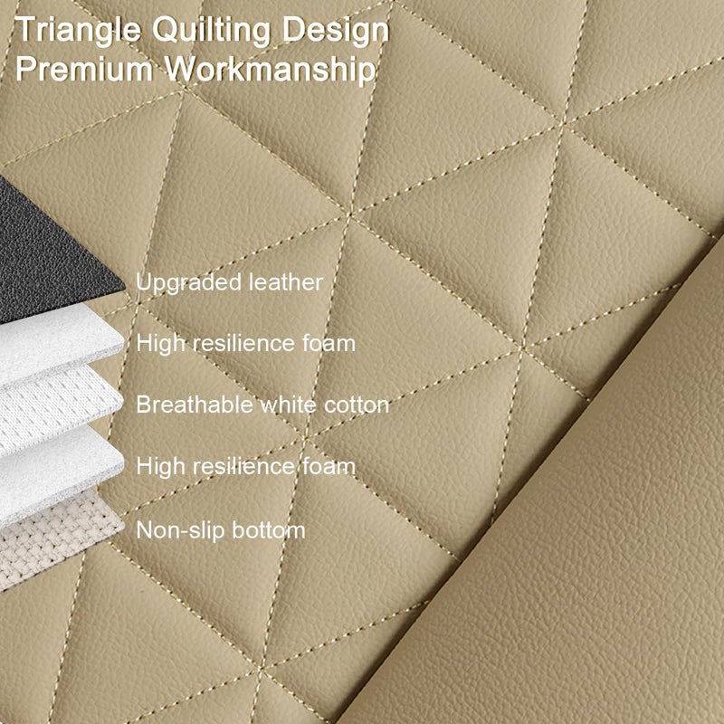 Black Panther 1 Pair Luxury Car Seat Covers Front Bottom Seat Cushion Covers, Anti-Slip and Wrap Around The Bottom, Fit 95% of Vehicles - Beige - Image 3