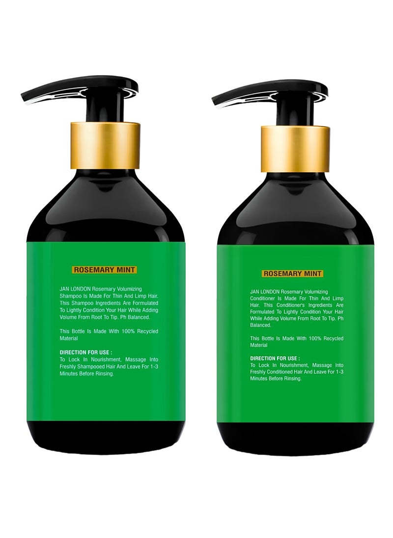 JAN LONDON Rosemary & Mint Strengthening Shampoo & Conditioner Pack - 500ml Each | Sulfate-Free, Paraben-Free, Silicone-Free | pH Balanced for Thin, Limp Hair | Nourishing Natural Extracts  - Image 2