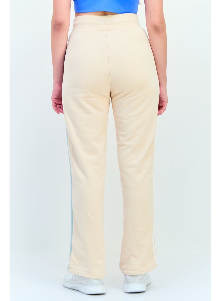 Adidas Women Sportswear Fit Drawstring Wide Leg Sweatpants, Beiege  - Image 3