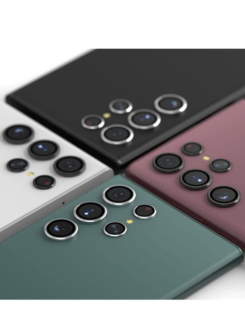 for Samsung Galaxy S23 Ultra Camera Lens Protector, 9H Tempered Glass Camera Cover Screen Protector Metal Individual Ring, S23 Ultra 5G 2023 (Silver) - Image 4