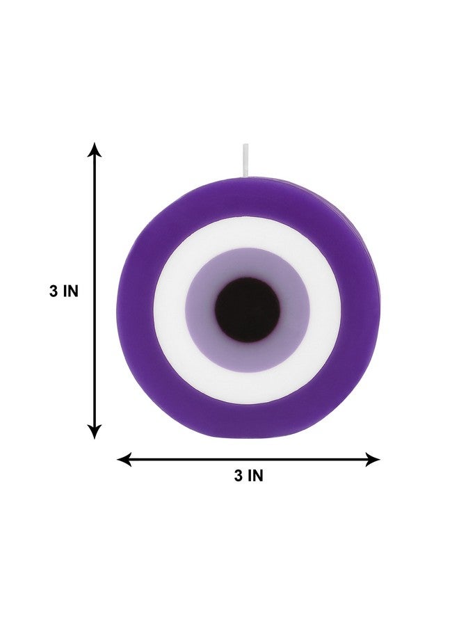 PROSPERRO LUMO by Parkash Candles Blue Evil Eye Candle Gift Nazar Home Decor Handmade Candles Desk Sculpture Decoration for House || Bedroom || Living Room || Set of 2 (Evil Eye - Round Purple) - Image 5