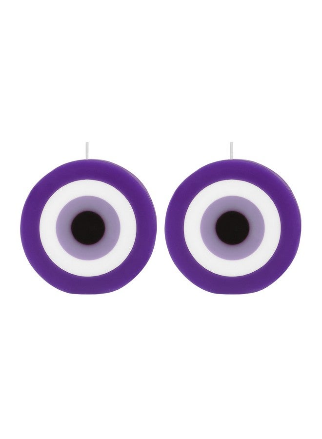PROSPERRO LUMO by Parkash Candles Blue Evil Eye Candle Gift Nazar Home Decor Handmade Candles Desk Sculpture Decoration for House || Bedroom || Living Room || Set of 2 (Evil Eye - Round Purple) - Image 4