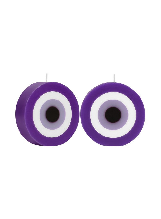 PROSPERRO LUMO by Parkash Candles Blue Evil Eye Candle Gift Nazar Home Decor Handmade Candles Desk Sculpture Decoration for House || Bedroom || Living Room || Set of 2 (Evil Eye - Round Purple) - Image 3