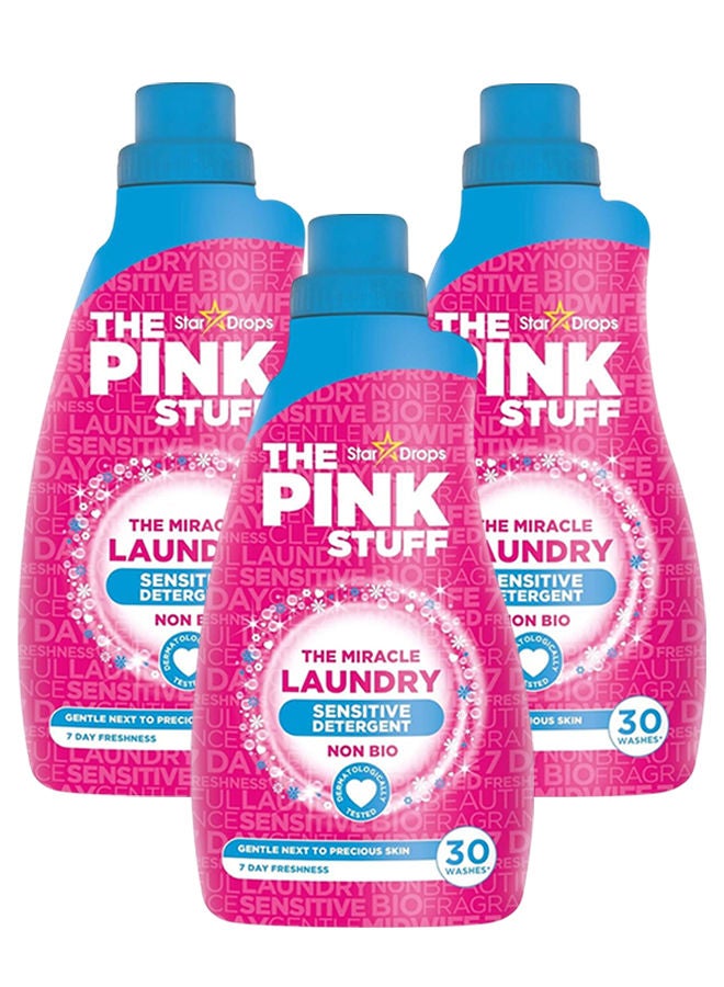 THE PINK STUFF Sensitive Non Bio Laundry Liquid 3x960ml - Image 1
