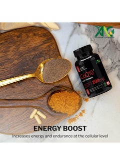 ANC High Absorption Coq10 With Turmeric - Antioxidant Nutritional Supplements, Heart Health & Healthy Brain Function -Ubiquinol For Mitochondrial Health - Extra Strength Coenzyme Q10 200Mg 60 Capsules  - Image 3