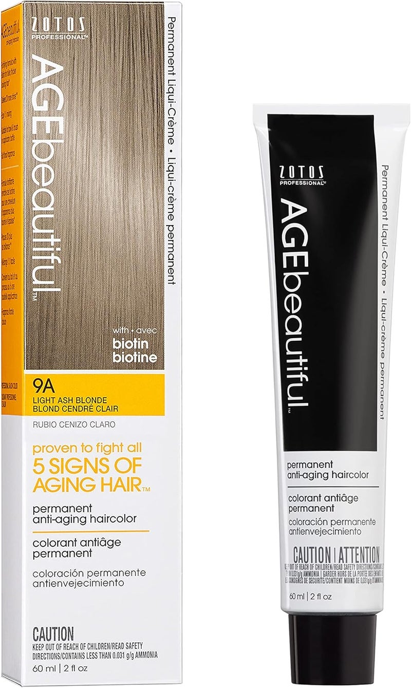 AGE beautiful AGEbeautiful 9A Light Ash Blonde Permanent Liqui-Creme Hair Color with Biotin - Image 1