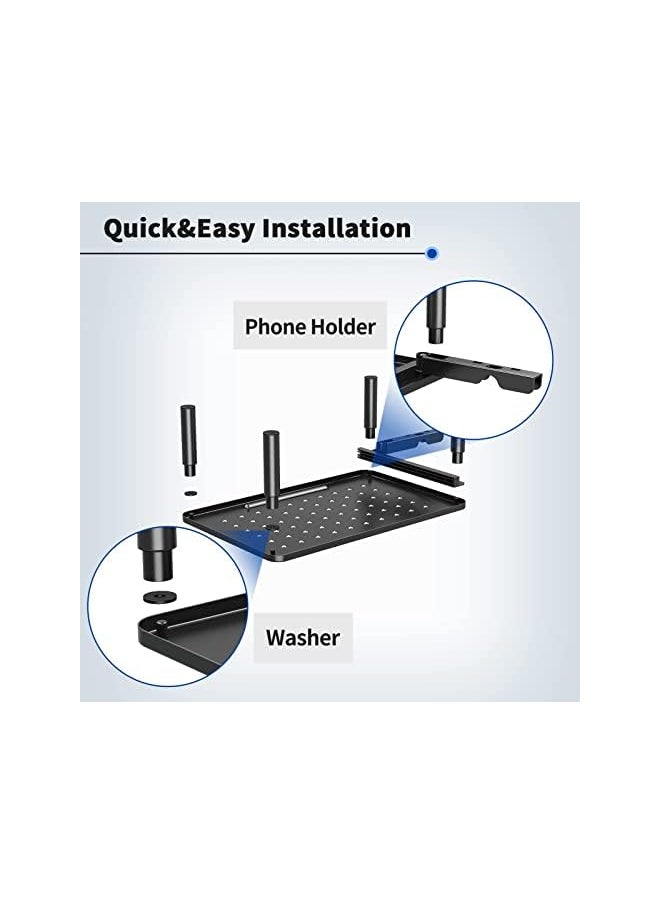 erorex - Hawk Monitor Stand Riser, Adjustable Laptop Stand Riser Holder with Phone Holder, 3 Height Adjustable Underneath Storage for Office Supplies - Image 1