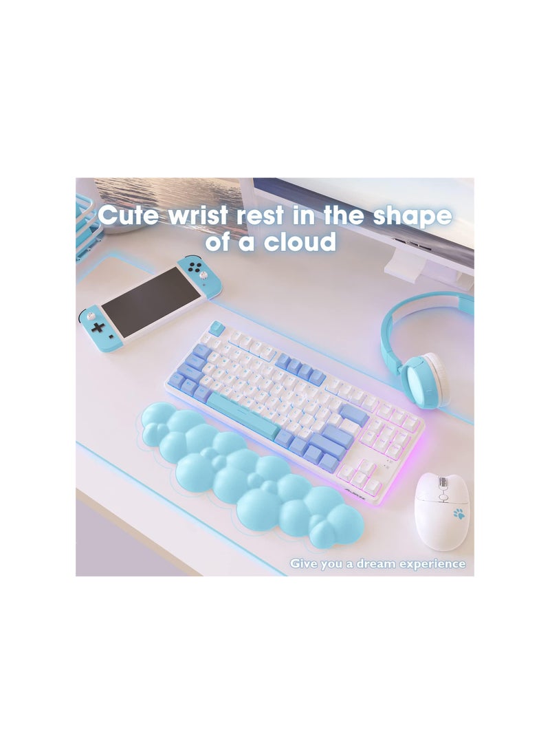 MarlaMall - Ergonomic Keyboard Wrist Rest High Density Memory Foam Keyboard Palm Rest Memory Cloud Shaped Wrist Rest for Typing Pain Relief - Image 1