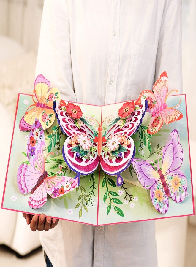 Paper Love Floral Butterflies Jumbo Pop Up Card, Display Art - Image 3