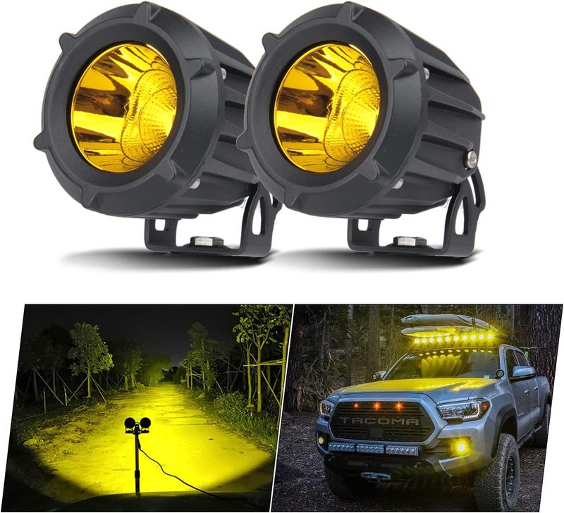 Chelhead Yellow Fog Lights, 2PCS Amber LED Headlight 25W Off Road Driving Lights for ATV UTV Jeep Truck Boat SUV - Image 1