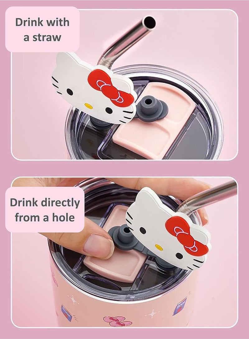 general Hello Kitty Glass with Lid and Straw 600ml - Image 2