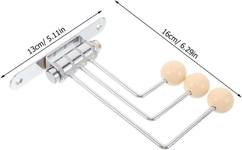 IMIKEYA Foldable Wooden and Metal Rotating Wall Hooks with Natural Beads, Space-Saving Coat Rack for Entryway and Bedroom Organization, Vintage Style Storage Hanger - Image 2
