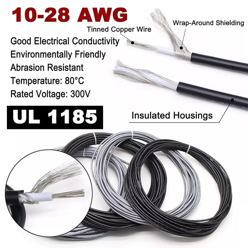Insulated Stranded Tinned Copper Wire, 16-28AWG Shielded Single Core Tinned Copper Flex PVC Insul Electrical Cable 30-200FT(50ft,24AWG) - Image 2