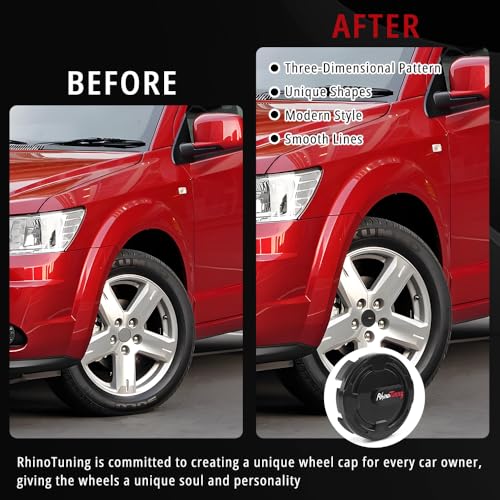 RTRHINOTUNING 4PCS 62mm Wheel Center Caps Compatible with Dodge/Jeep/Chevrolet/Toyota/Lexus/OZ Racing Wheels OD:2.44''(62 mm) ID:2.32''(59 mm) for M513 Replacement Car Wheel Center Hub Caps with Logo - Image 2
