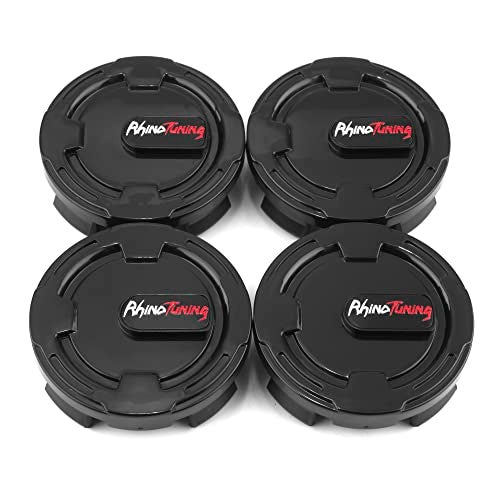 RTRHINOTUNING 4PCS 62mm Wheel Center Caps Compatible with Dodge/Jeep/Chevrolet/Toyota/Lexus/OZ Racing Wheels OD:2.44''(62 mm) ID:2.32''(59 mm) for M513 Replacement Car Wheel Center Hub Caps with Logo - Image 1