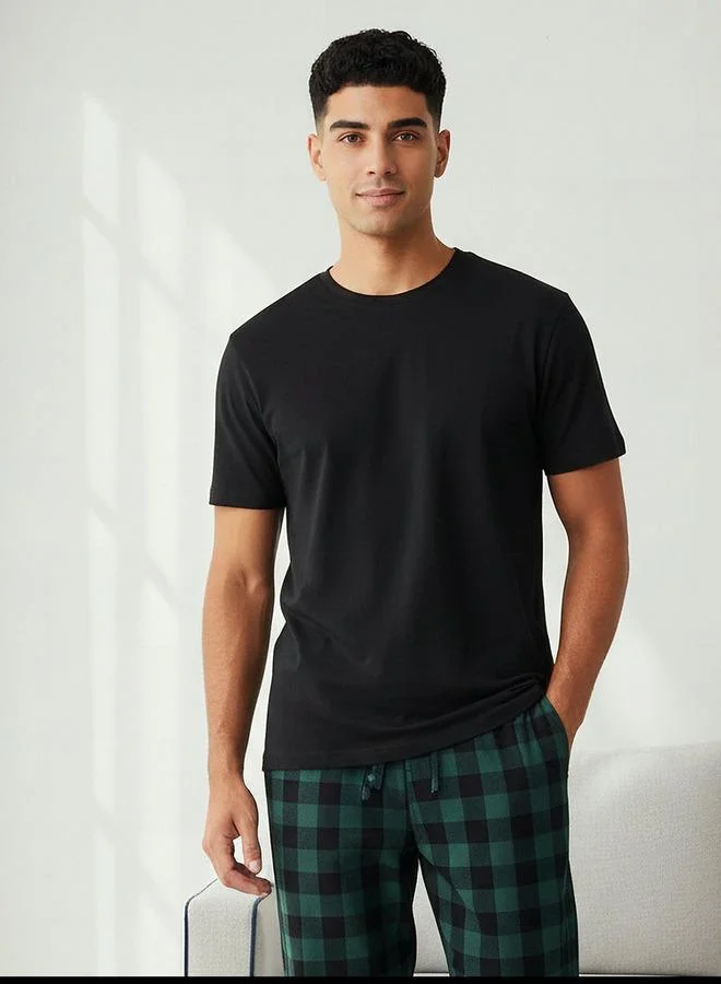 FAV Men Cotton Checked Nightwear Set