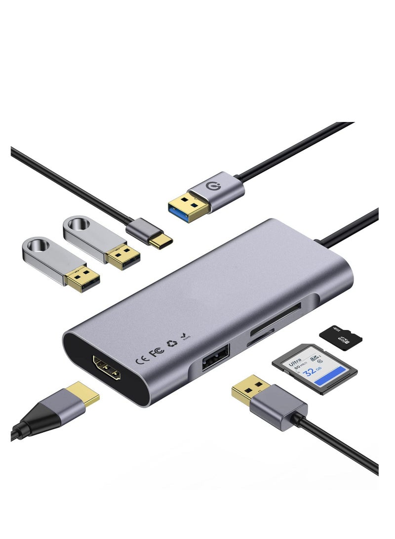 Y&D 7 in 1 USB 3.0 Data Hub Adapter Compatible With Windows Mac Android - Image 1