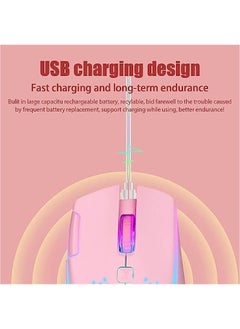 Generic Wired gaming mouse, C30 silent wired click rechargeable gaming mouse, with double-click button and color LED light, 3-level adjustable DPI, suitable for gaming and work (pink)  - Image 4