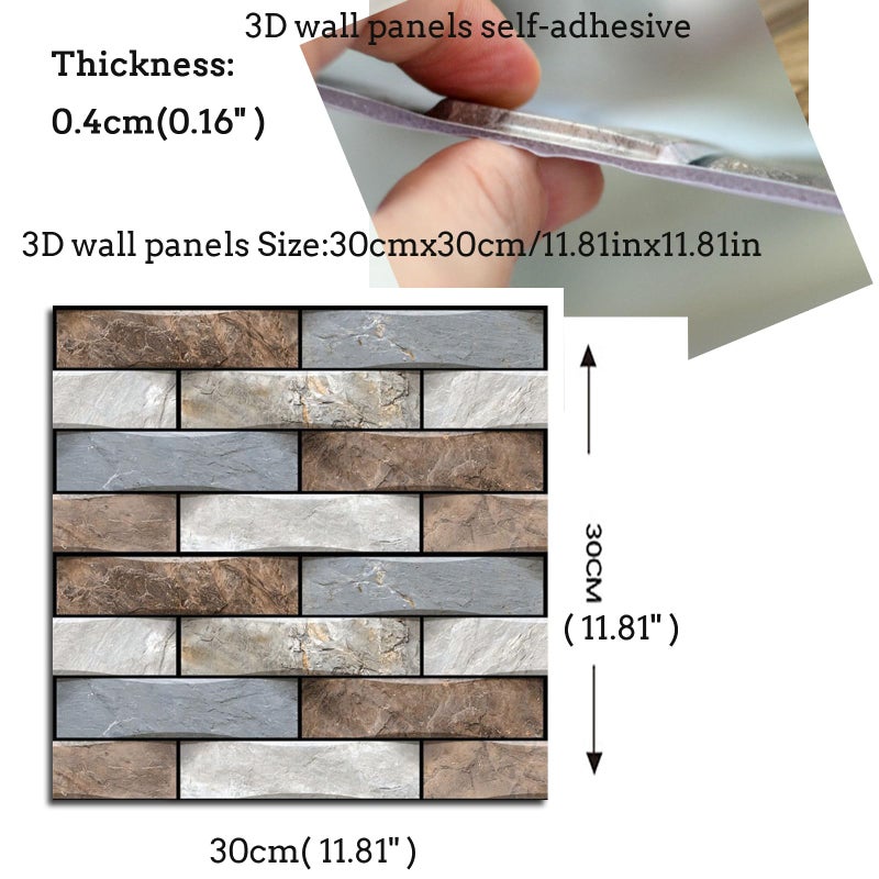 szgwtk 3D Wall Panels Peel and Stick,Faux Brick Wall Panel,10PCS 30x30cm Foam PVC Self Adhesive Wallpaper Application Such as Games Rooms, Offices, Hotels, Living Rooms, bedrooms and Kitchens. - Image 3