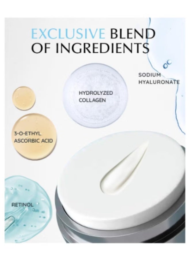 ريتينول كريم الريتينول للوجه ، كريم الكولاجين الوجه لتشديد الجلد ، مضاد للشيخوخة مرطب الوجه ليلا ونهارا للنساء والرجال - Image 5