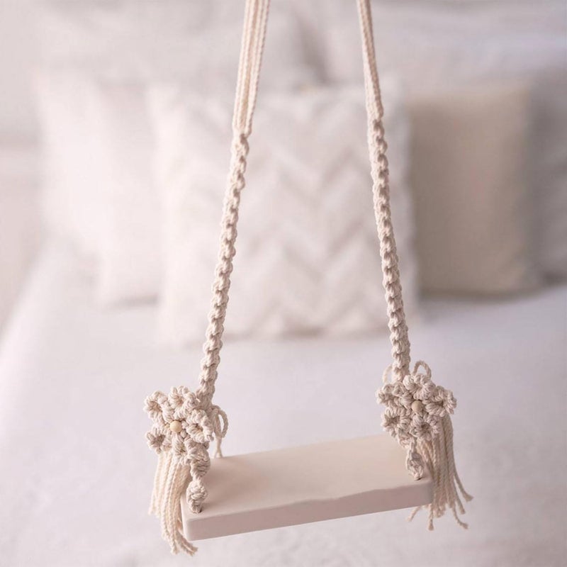 Upgrade Photo Background Props Wooden Swing Seats Background for Newborns Posing Aid for Babies Wooden Swing - Image 4