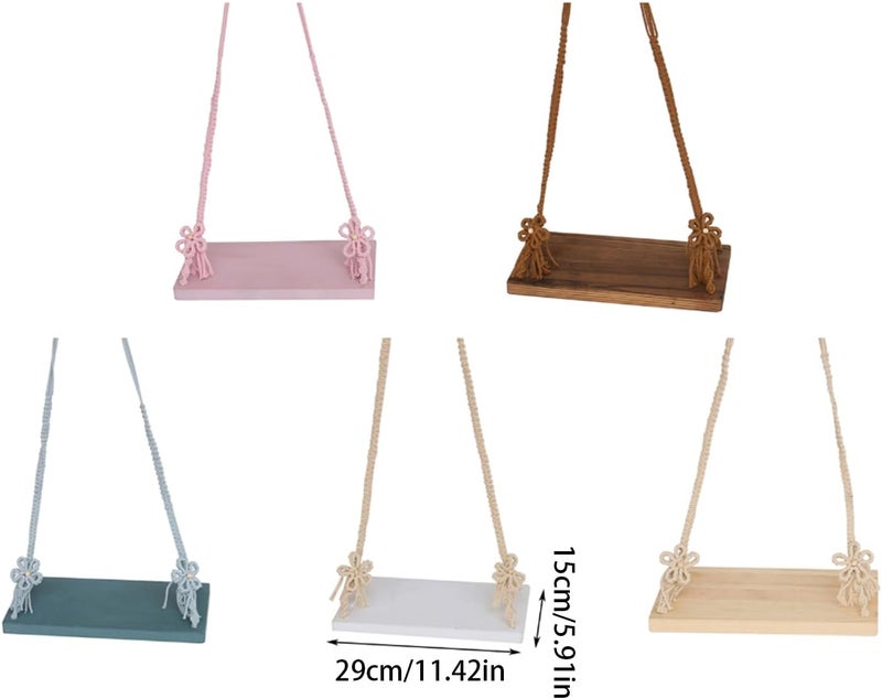 Upgrade Photo Background Props Wooden Swing Seats Background for Newborns Posing Aid for Babies Wooden Swing - Image 3