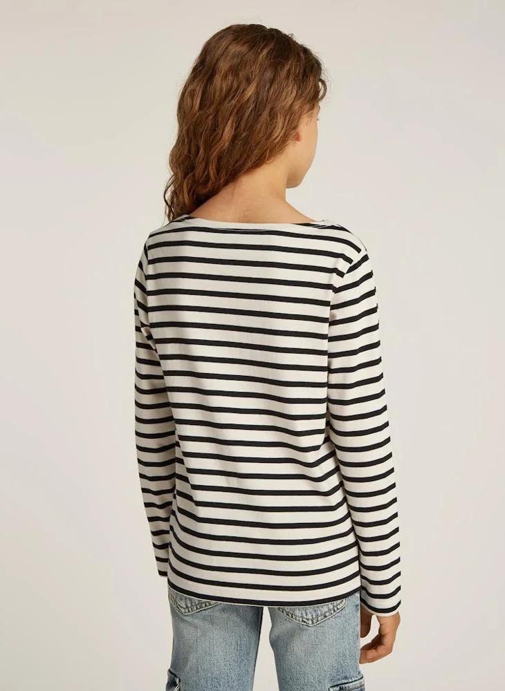 Calvin Klein Jeans Youth Boatneck Stripe T-Shirt