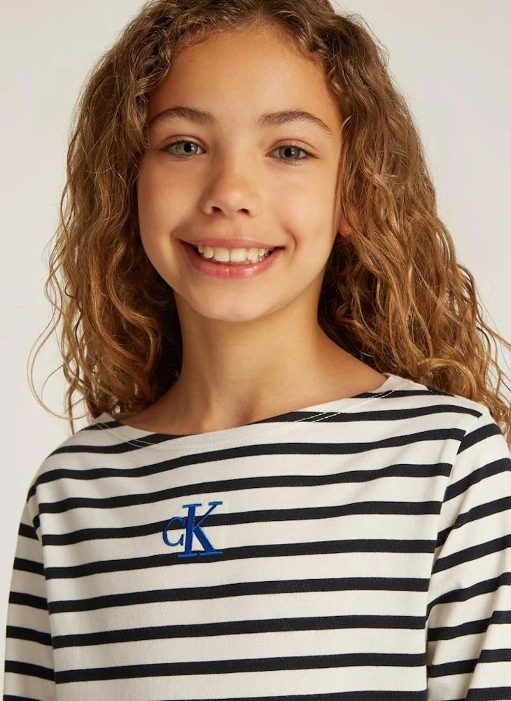 Calvin Klein Jeans Youth Boatneck Stripe T-Shirt