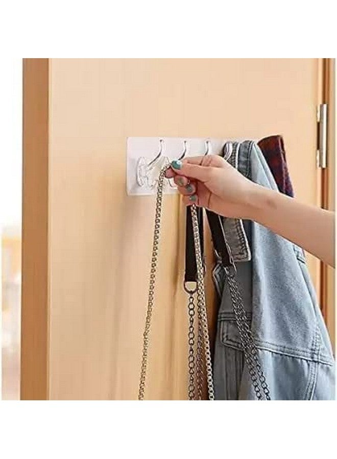 KBS Wall Hanger Hooks for Hanging Clothes Home Kitchen Office Bathroom Bedroom Door Organizers Accessories Items (6-Hook-Hanger-Transparent, 1.00) - Image 2