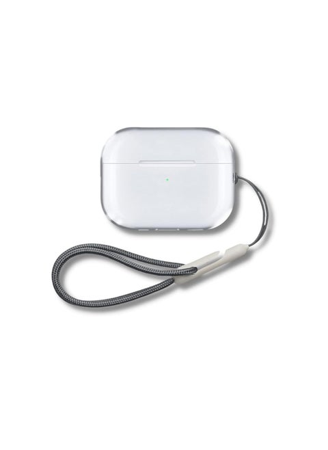 AirPods Pro 2 Protective Case Durable Cover with Detachable Cord | Suitable for wired and wireless charging Transparent TPU cover + polyester belt (transparent