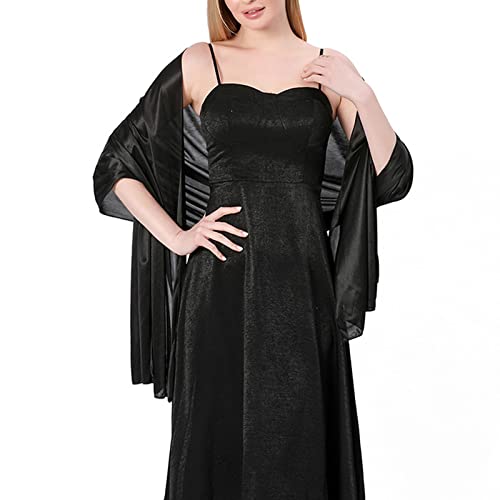Ralcosuss Women’s Satin Silk Shawl and Wrap for Evening Party Dresses Bridal Bridesmaid Wedding Shawl Shoulder Cover Up - Image 2
